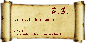 Palotai Benjámin névjegykártya
